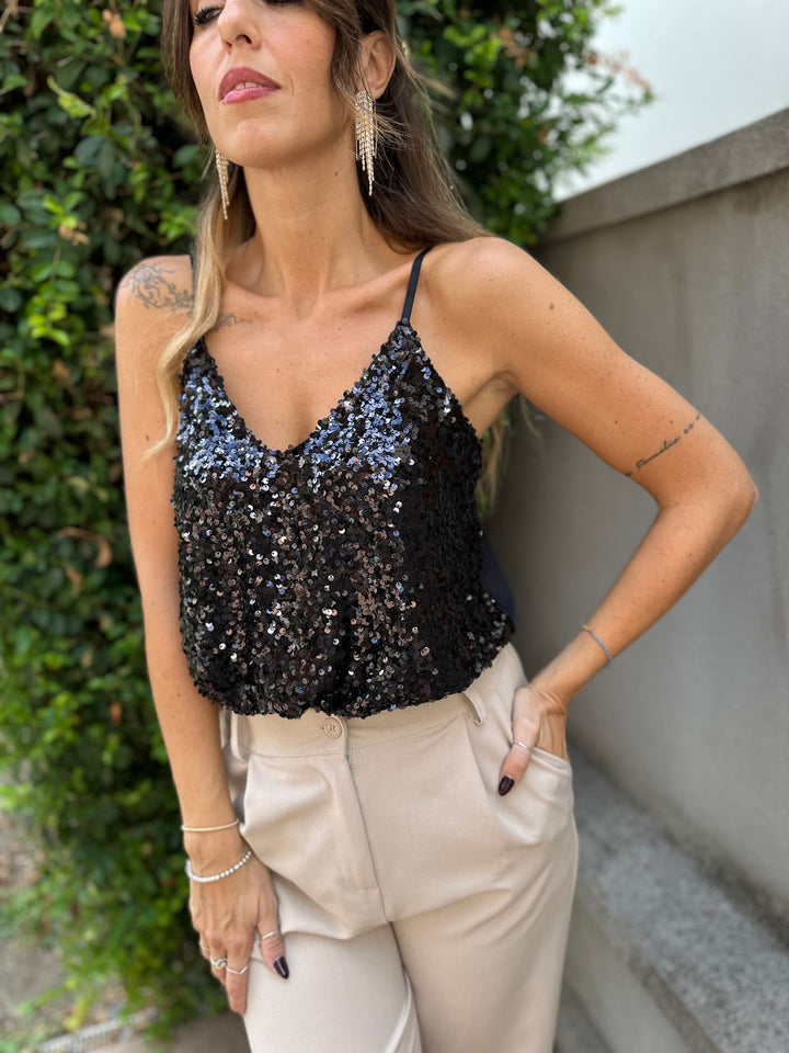 Top paillettes